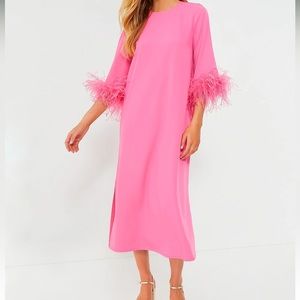 Tuckernuck hot pink feather Jamie dress in size XS